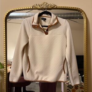 Elegant Cream Quilted Turtleneck Sweater